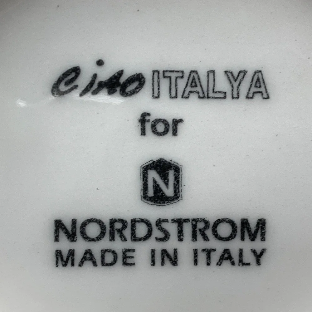 Ciao Italya for Nordstrom Vase, Made‎ in Italy, Gray Bamboo Design Pottery